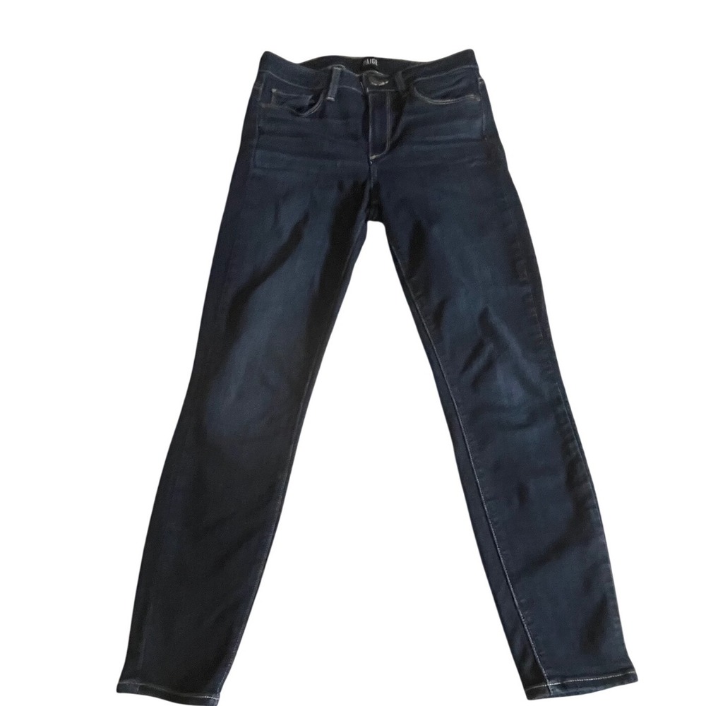PAIGE Hoxton Ankle Dark Wash High Rise Skinny Jeans Size 28 Indigo Stretch